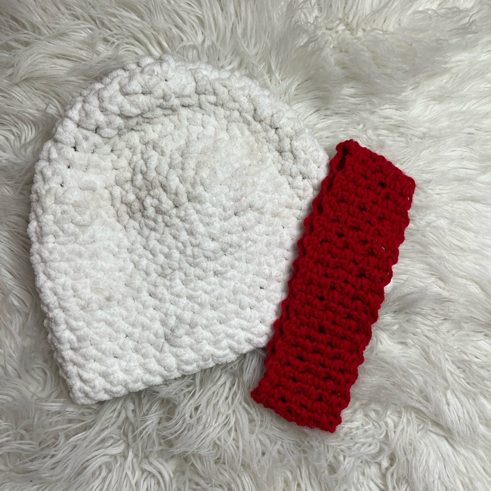 🤍2 piece Crochet Beanie & Headband Set❤️